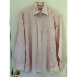 Burberry London Pink Dress Shirt Size 15.1/2 Made In USA